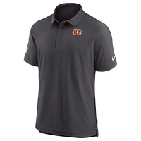 Polo de performance Nike noir pour hommes des Bengals Cincinnati Sideline Lockup