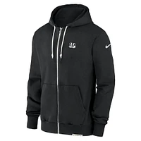 Men's Nike Black Cincinnati Bengals Sideline Performance Full-Zip Hoodie Jacket