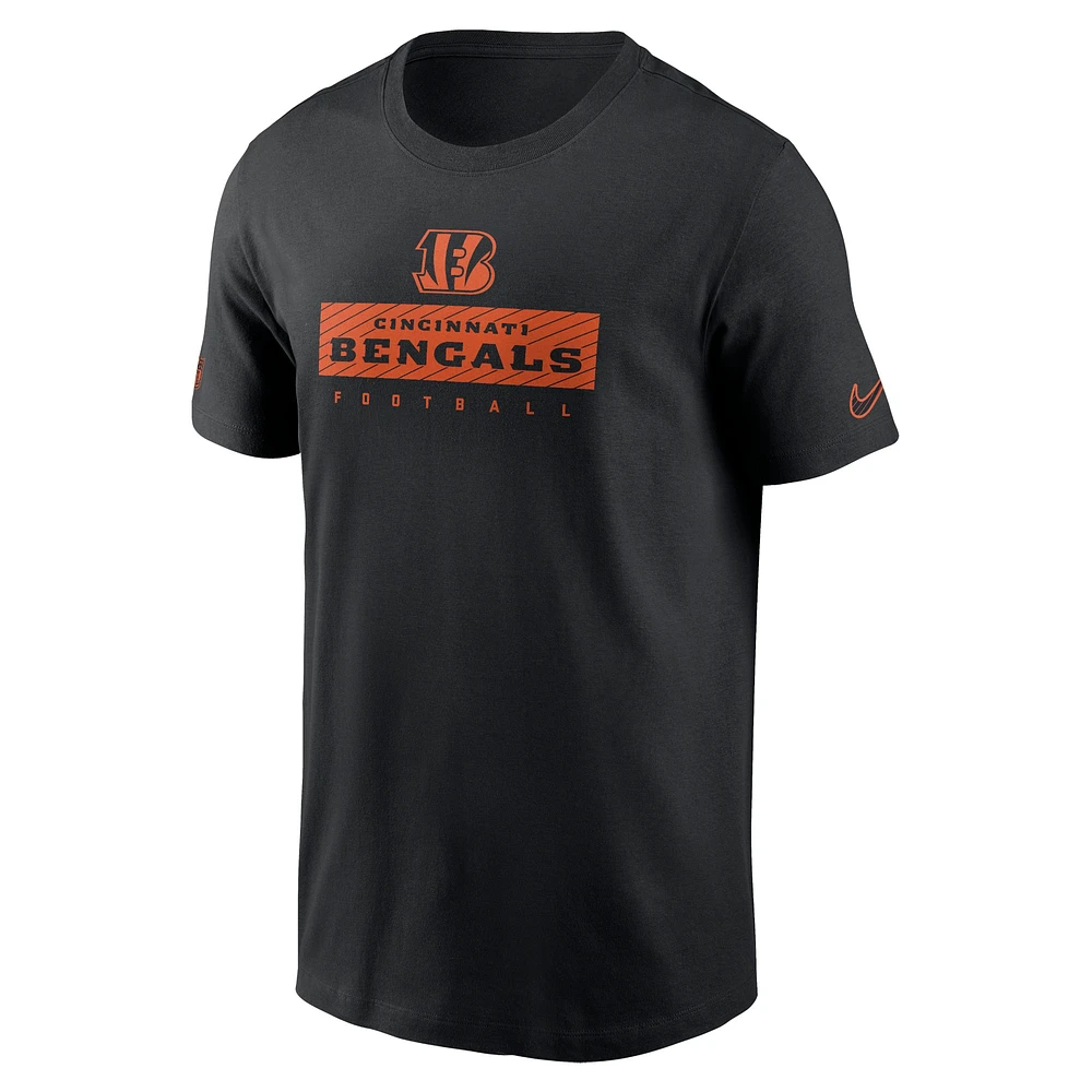 T-shirt Nike noir Cincinnati Bengals Sideline Performance pour homme