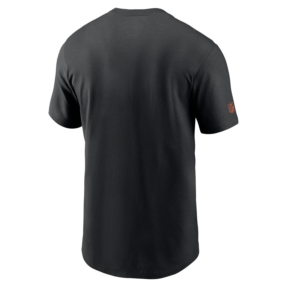 T-shirt Nike noir Cincinnati Bengals Sideline Performance pour homme