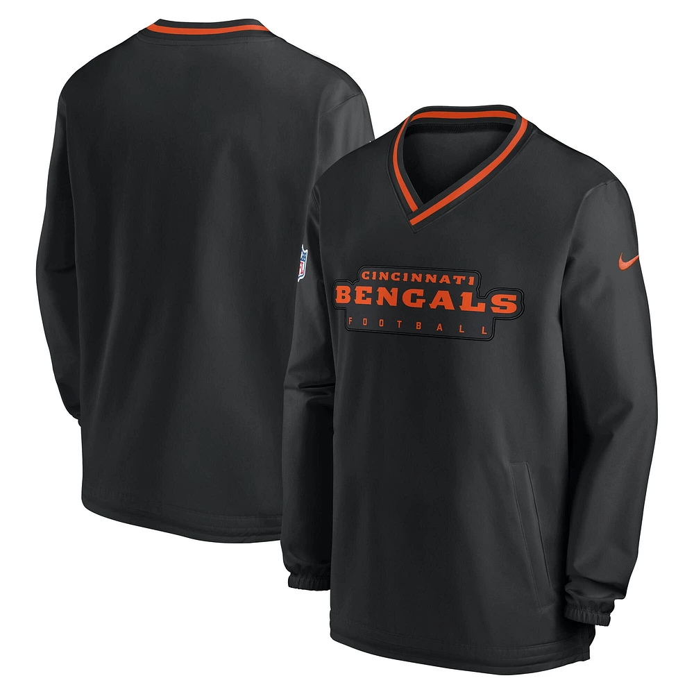 Chemise coupe-vent Nike noire pour hommes des Bengals de Cincinnati Sideline