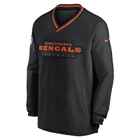 Men's Nike Black Cincinnati Bengals Sideline Pullover Wind Shirt