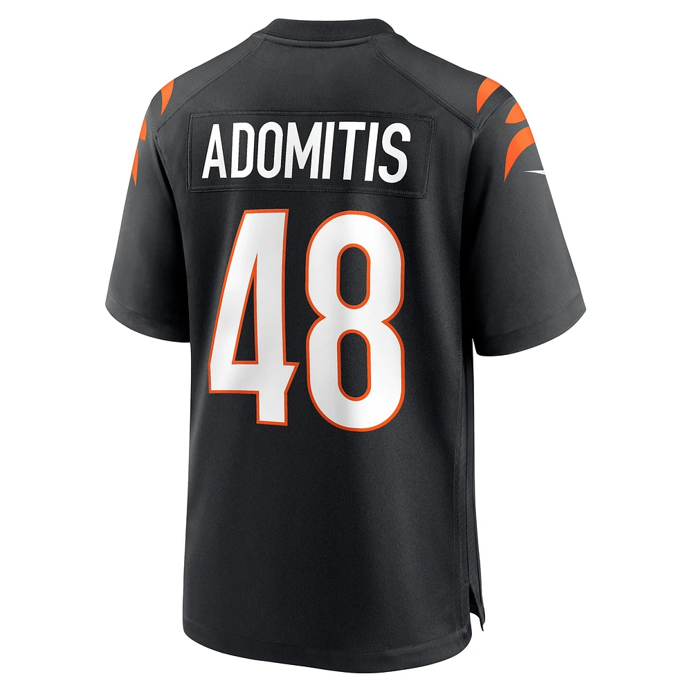 Maillot de joueur match Nike Cal Adomitis pour hommes, noir, Cincinnati Bengals