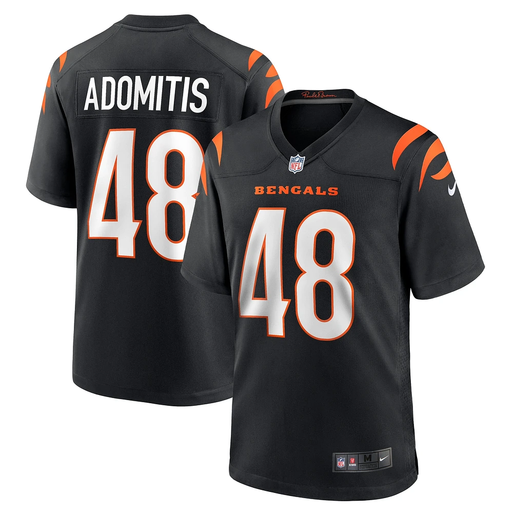 Maillot de joueur match Nike Cal Adomitis pour hommes, noir, Cincinnati Bengals