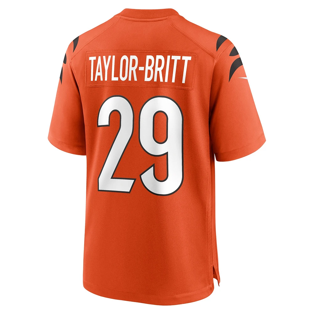 Maillot de match alternatif Nike Cam Taylor-Britt orange pour hommes des Bengals Cincinnati