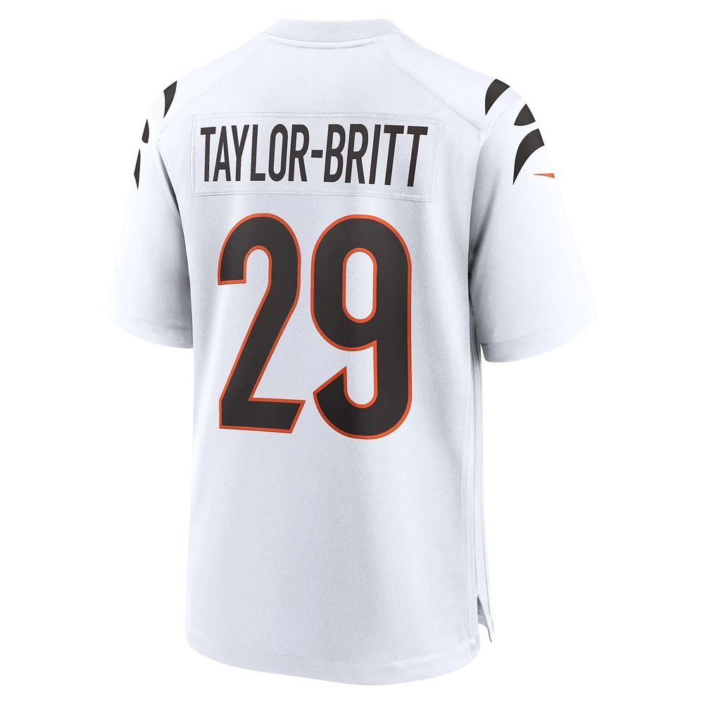 Maillot de match Nike Cam Taylor-Britt blanc pour hommes des Bengals Cincinnati