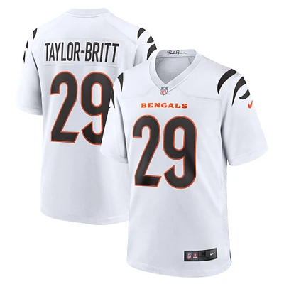 Maillot de match Nike Cam Taylor-Britt blanc pour hommes des Bengals Cincinnati