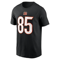 T-shirt Nike Chad Johnson pour homme, noir, nom et numéro du joueur retraité des Bengals de Cincinnati