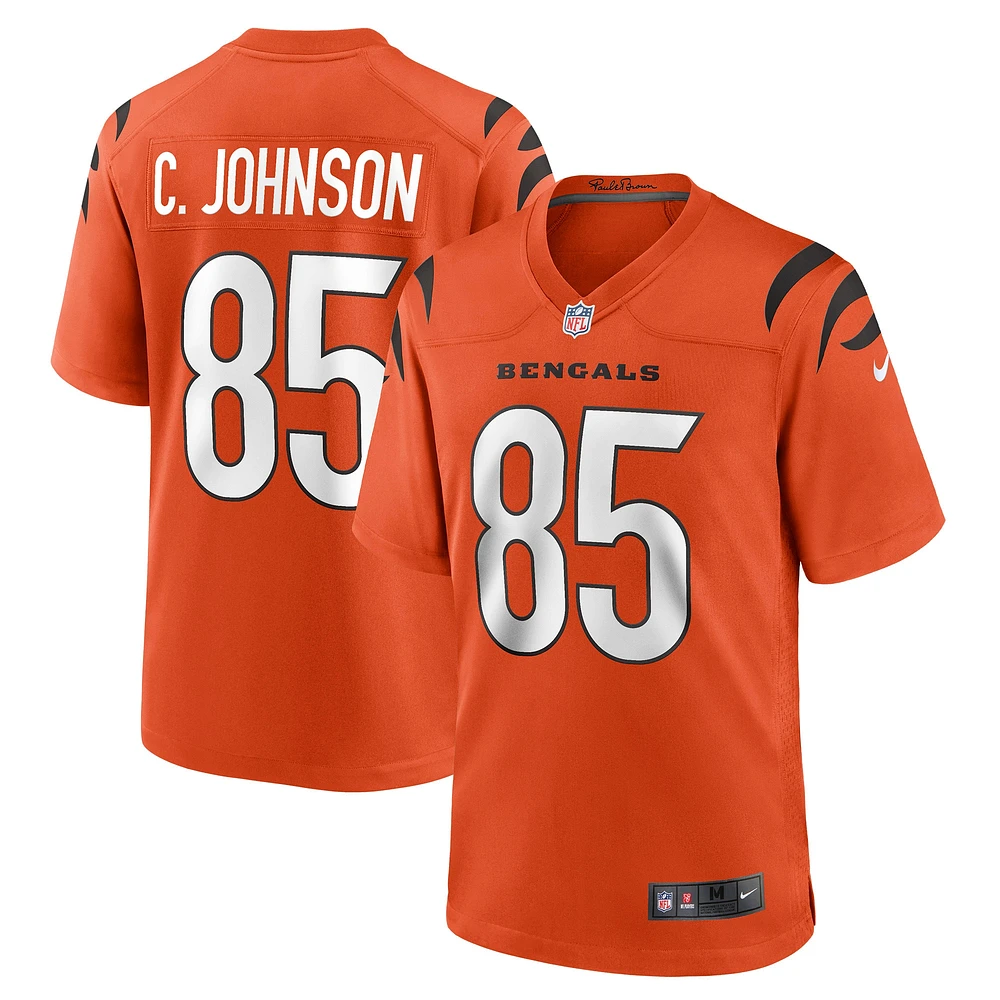 Maillot de joueur retraité Nike Chad Johnson Orange des Bengals Cincinnati pour hommes