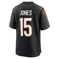 Maillot de match l'équipe Nike Charlie Jones des Bengals Cincinnati noir pour homme