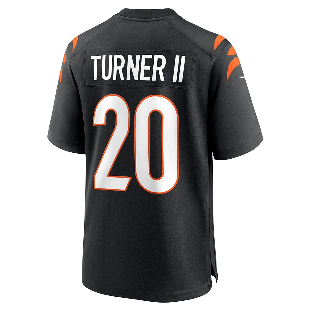 Maillot de match l'équipe Nike DJ Turner pour hommes, noir, Cincinnati Bengals