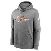 Men's Nike Heather Gray Cincinnati Bengals Rewind Club Logo Pullover Hoodie