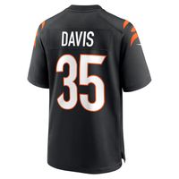 Men's Nike Jalen Davis Black Cincinnati Bengals Game Player Jersey