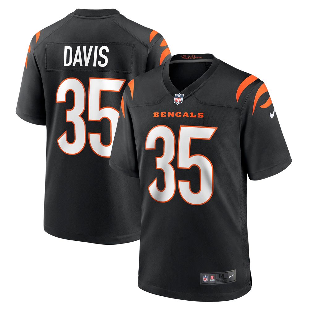 Men's Nike Jalen Davis Black Cincinnati Bengals Game Player Jersey