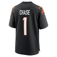 Men's Nike Ja'Marr Chase Black Cincinnati Bengals Game Jersey