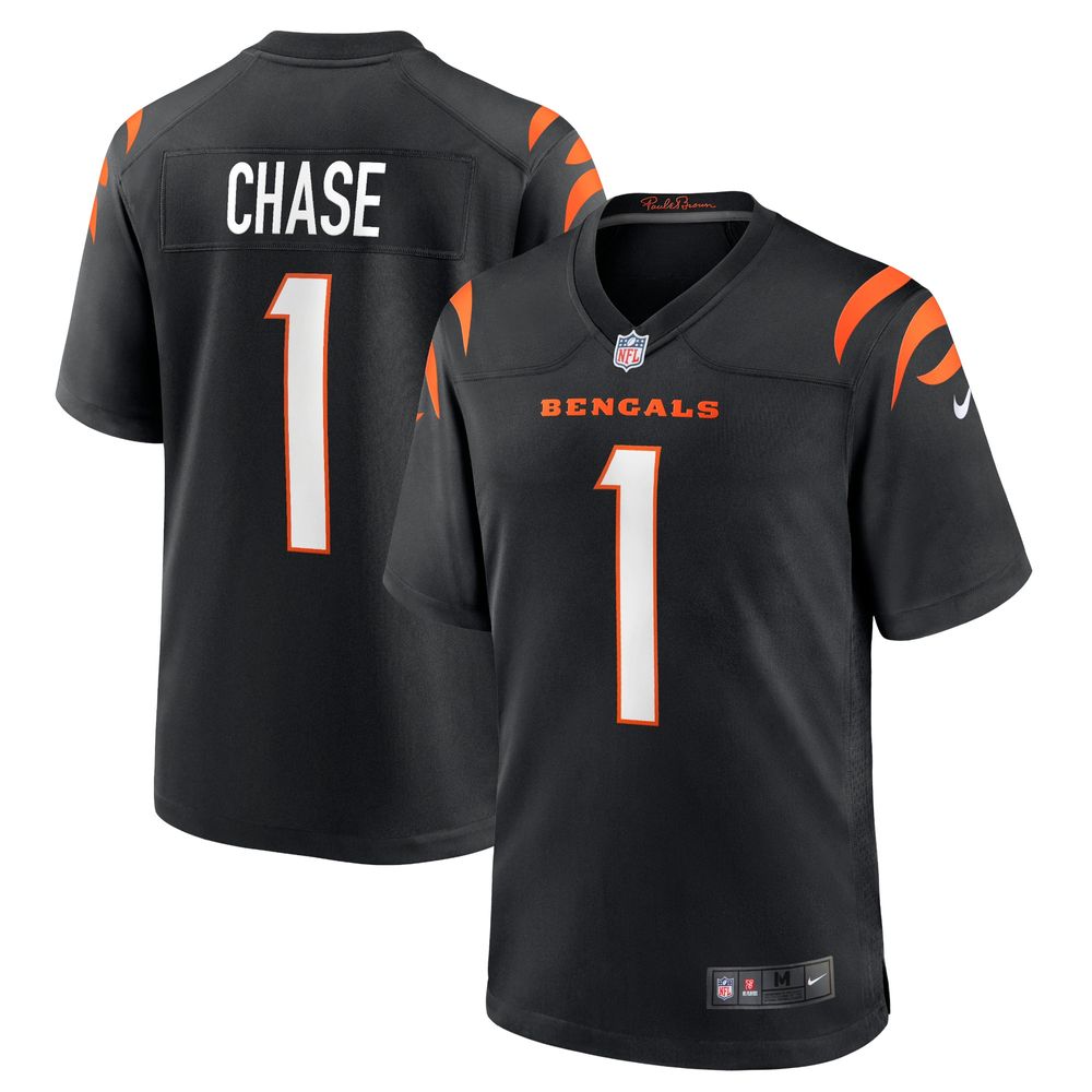 Mens NFL Team Apparel Cincinnati Bengals Ja'MARR CHASE Football Jersey –