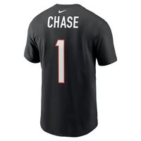 Men's Nike Ja'Marr Chase Black Cincinnati Bengals Player Name & Number T-Shirt