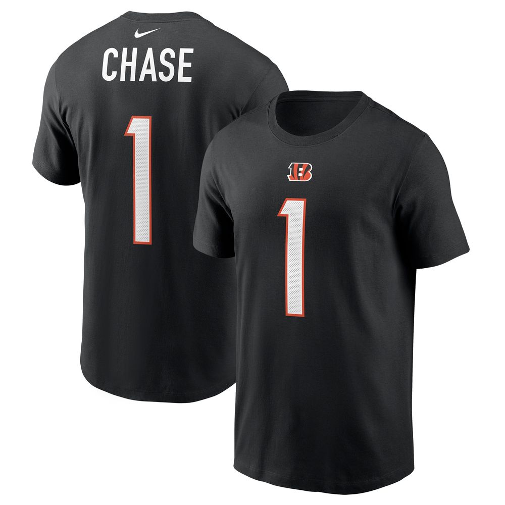 Men's Nike Ja'Marr Chase Black Cincinnati Bengals Player Name & Number T-Shirt