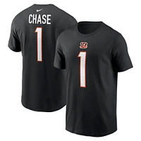 T-shirt Nike Ja'Marr Chase pour homme, noir, nom et numéro du joueur des Bengals de Cincinnati