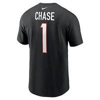 T-shirt Nike Ja'Marr Chase pour homme, noir, nom et numéro du joueur des Bengals de Cincinnati