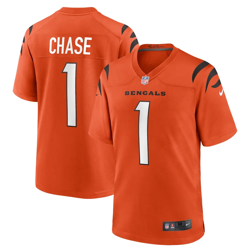 Maillot de match alternatif Nike Ja'Marr Chase orange pour hommes des Bengals Cincinnati