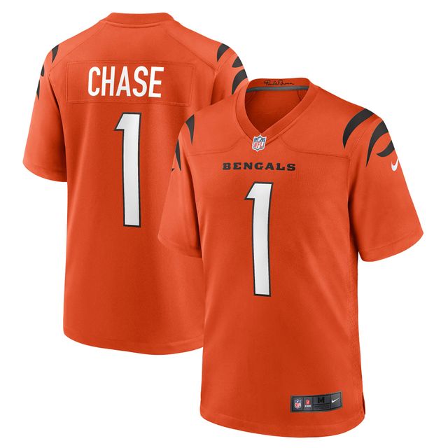 Maillot de match Nike Ja'Marr Chase orange pour hommes des Bengals Cincinnati