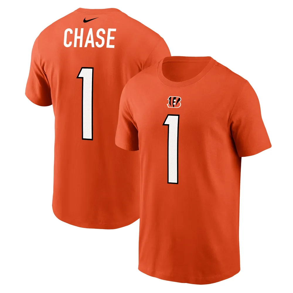 Men's Nike Ja'Marr Chase Black Cincinnati Bengals Player Name & Number  T-Shirt