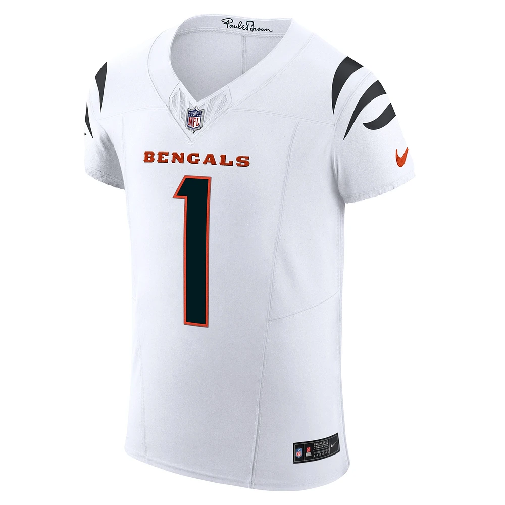 Men's Nike Ja'Marr Chase White Cincinnati Bengals  Vapor F.U.S.E. Elite Jersey