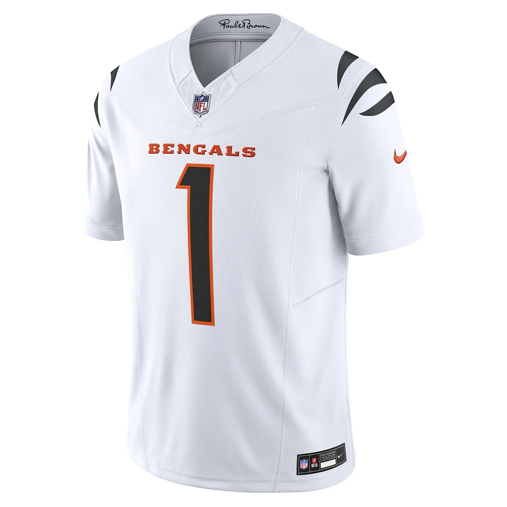 Nike Ja'Marr Chase pour homme Blanc Cincinnati Bengals Vapor F.U.S.E. Maillot limité