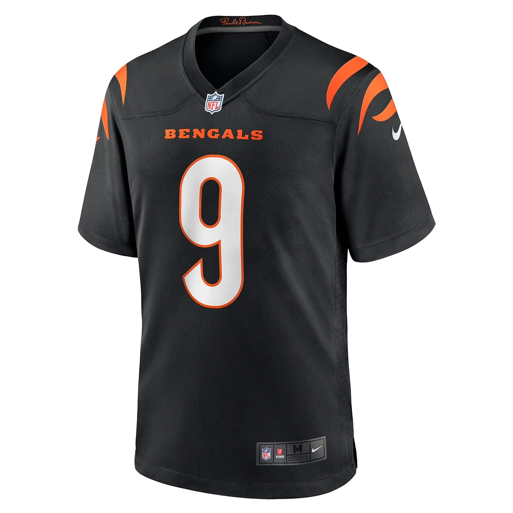 Maillot de match joueur Nike Joe Burrow pour hommes, noir, Cincinnati Bengals