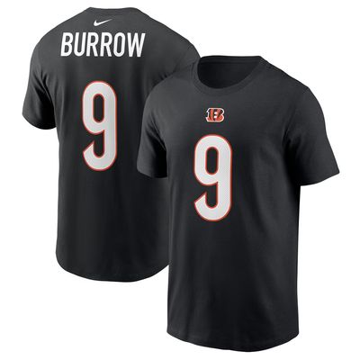 Men's Nike Joe Burrow Black Cincinnati Bengals Player Name & Number T-Shirt