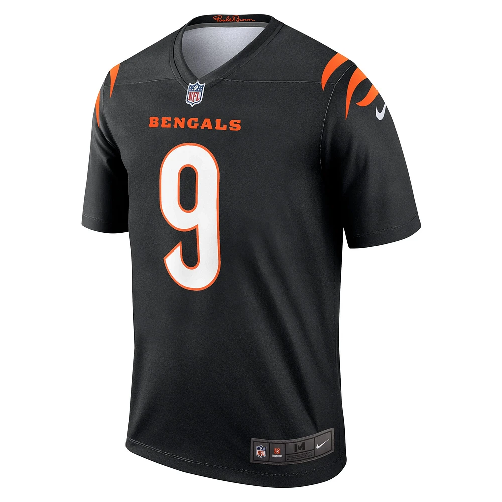 Maillot Nike Joe Burrow noir pour homme, légende de l'équipe des Bengals Cincinnati