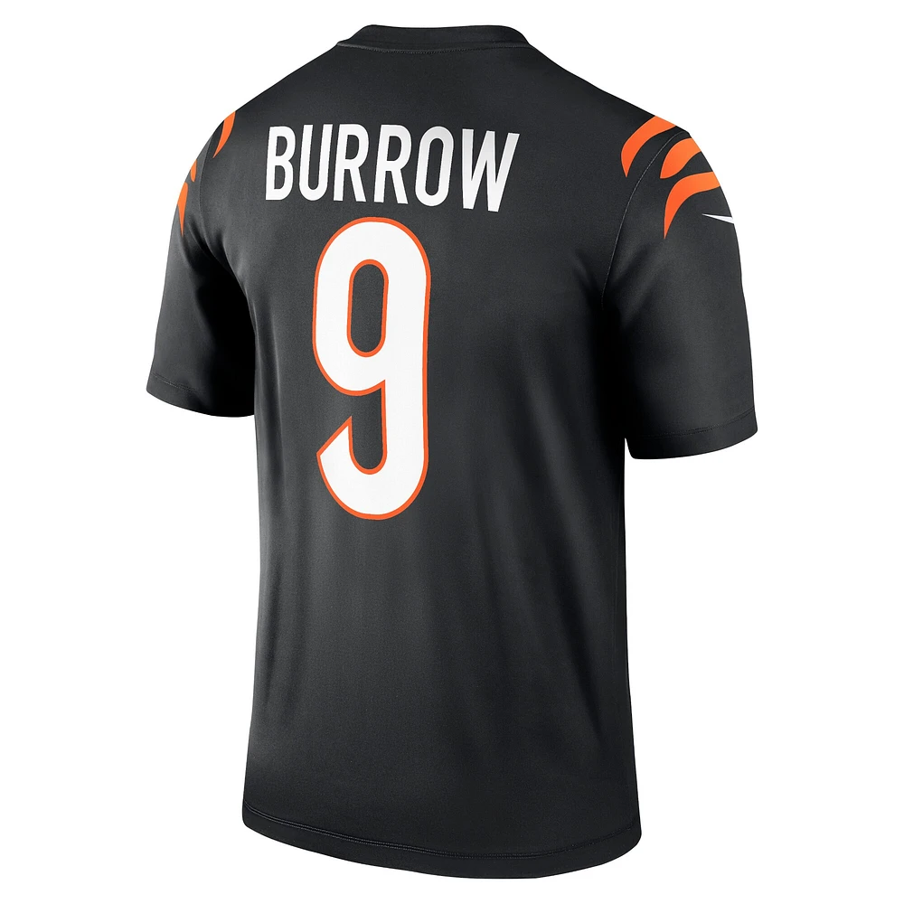 Maillot Nike Joe Burrow noir pour homme, légende de l'équipe des Bengals Cincinnati