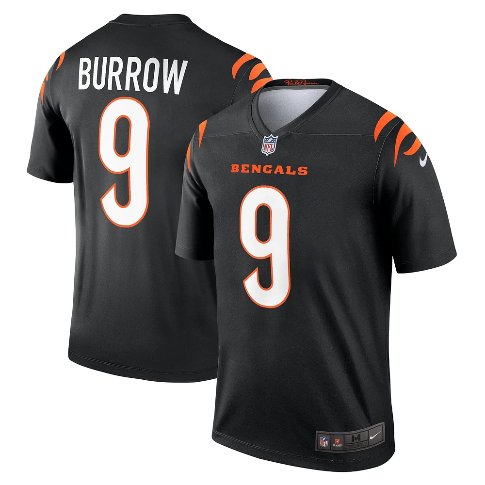 Maillot Nike Joe Burrow noir pour homme, légende de l'équipe des Bengals Cincinnati