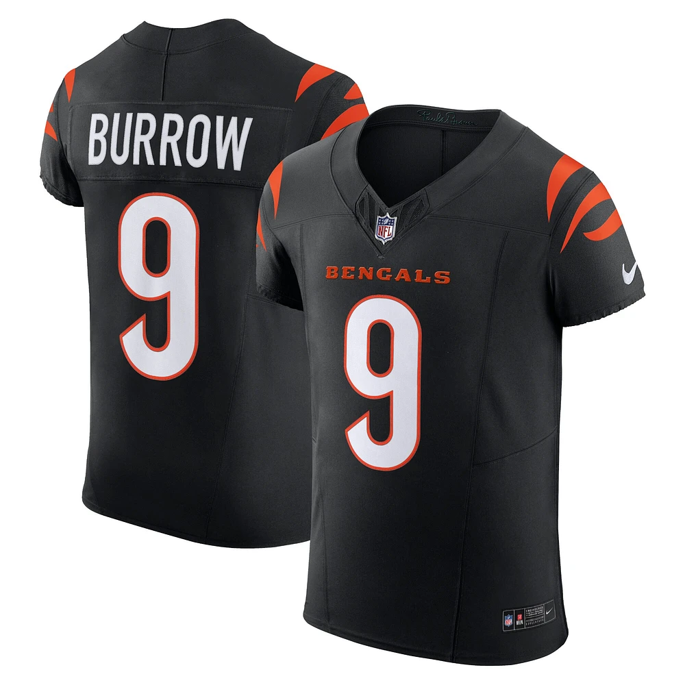 Nike Joe Burrow pour homme Noir Cincinnati Bengals Vapor F.U.S.E. Maillot Élite