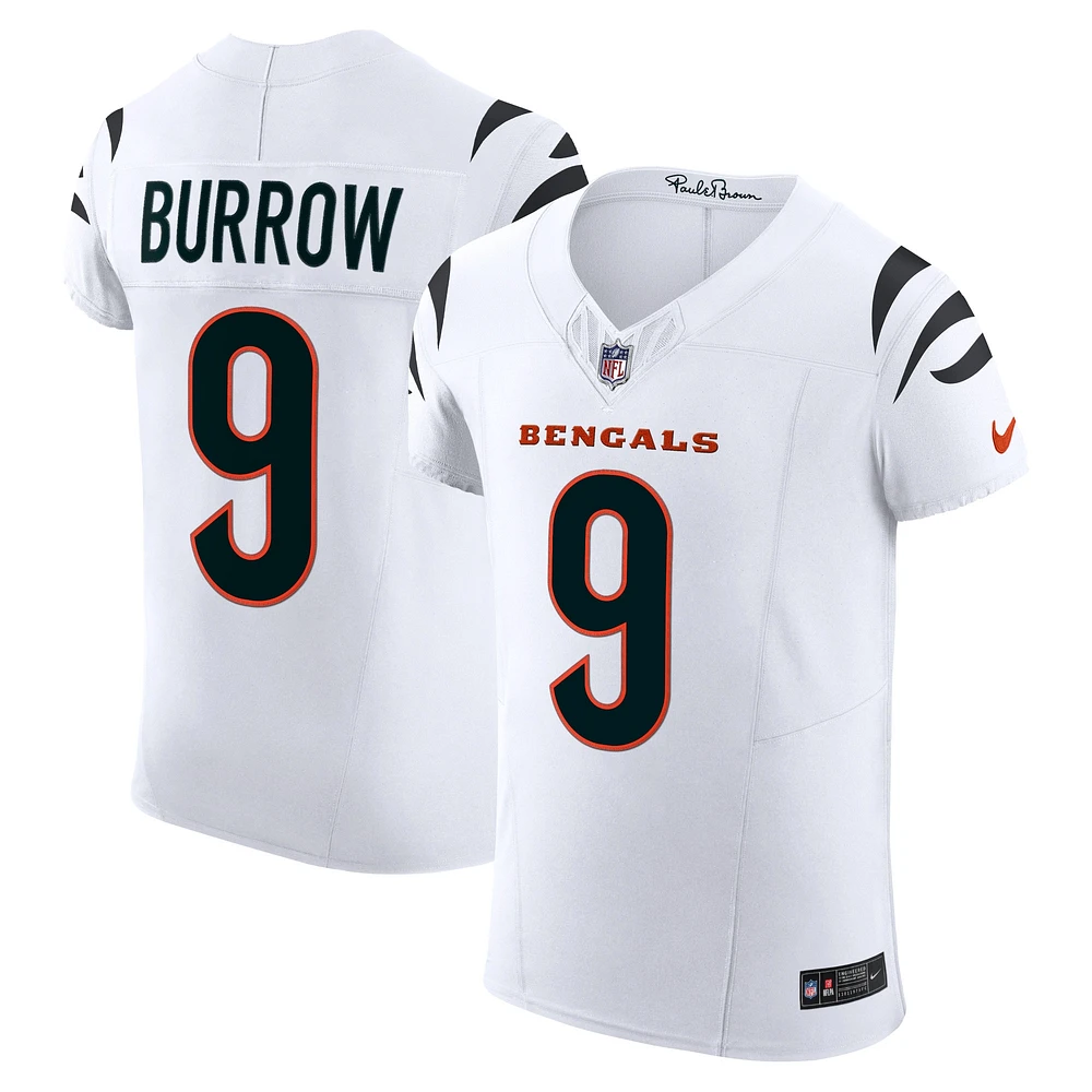 Nike Joe Burrow pour homme Blanc Cincinnati Bengals Vapor F.U.S.E. Maillot Élite