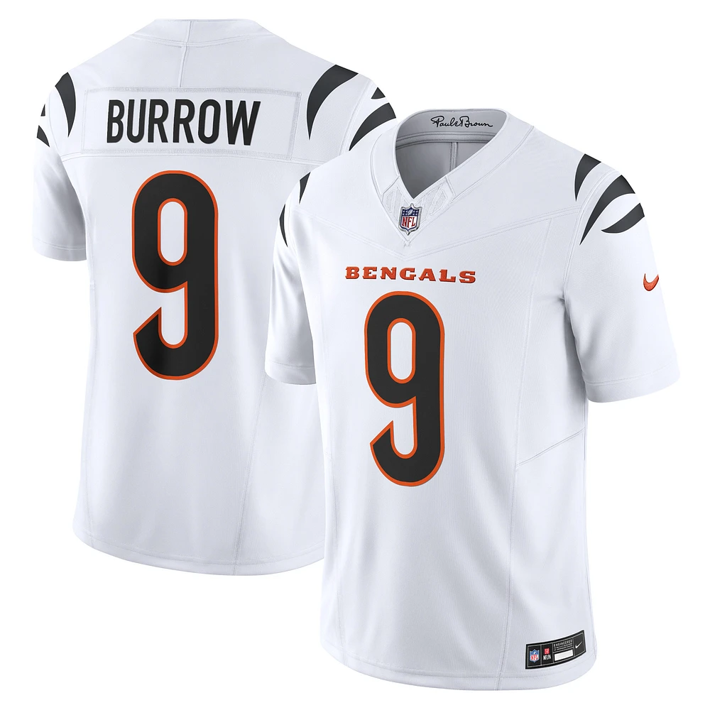 Nike Joe Burrow pour homme Blanc Cincinnati Bengals Vapor F.U.S.E. Maillot limité