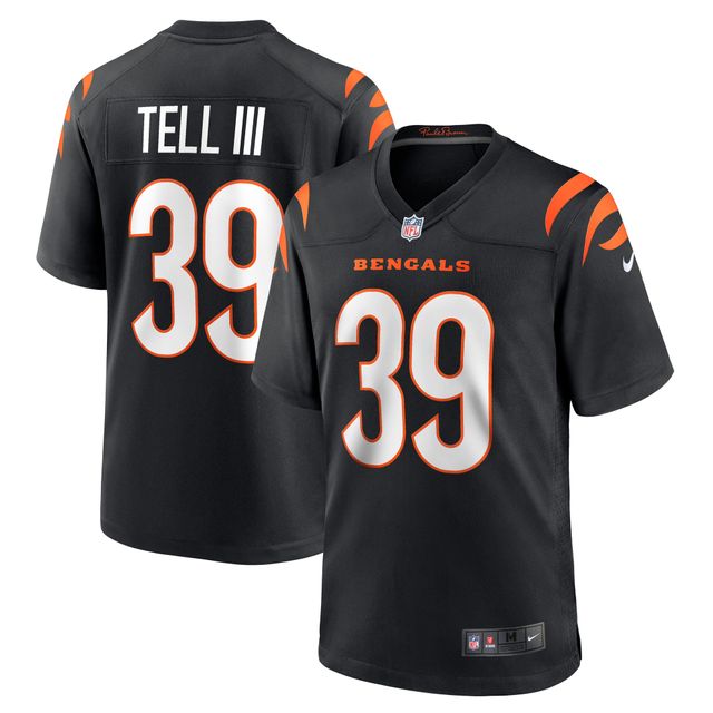 Maillot de joueur jeu Nike Marvell Tell III pour hommes, noir, Cincinnati Bengals