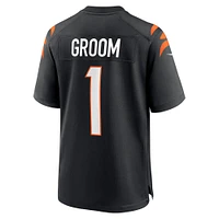 Men's Nike Number 1 Groom Black Cincinnati Bengals Game Jersey