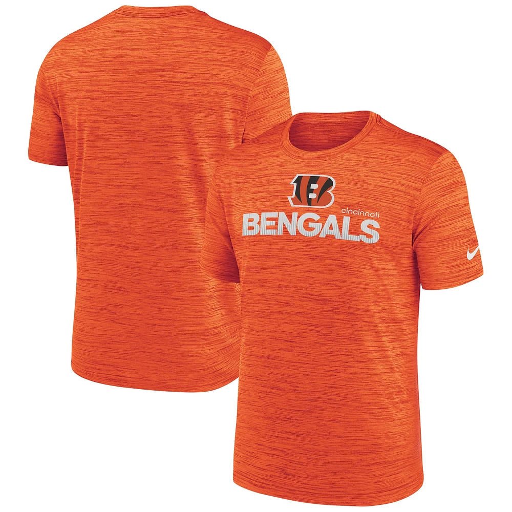 T-shirt Nike orange Cincinnati Bengals Blitz Velocity Modern Performance pour homme