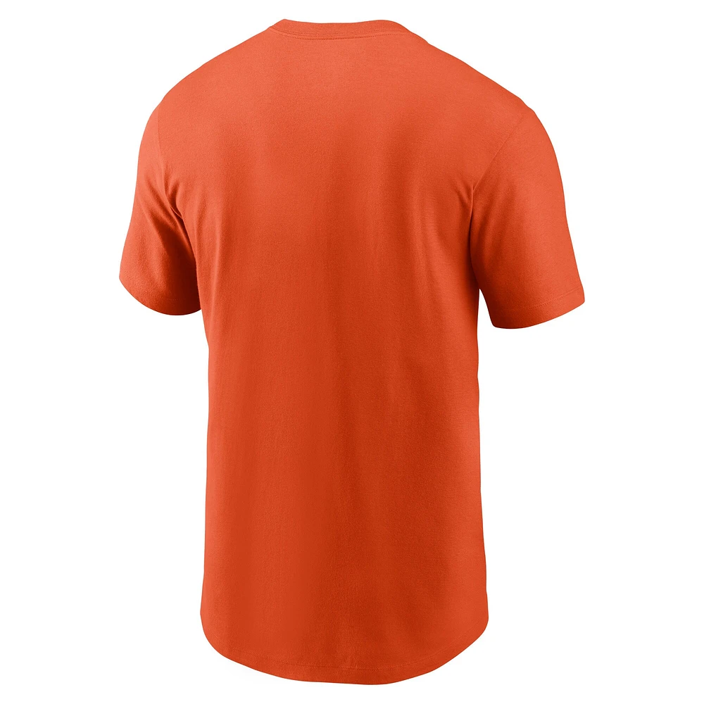 T-shirt orange avec logo principal Nike des Bengals de Cincinnati pour homme