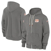Men's Nike  Pewter Cincinnati Bengals Player Full-Zip Performance Hoodie