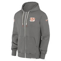Men's Nike  Pewter Cincinnati Bengals Player Full-Zip Performance Hoodie