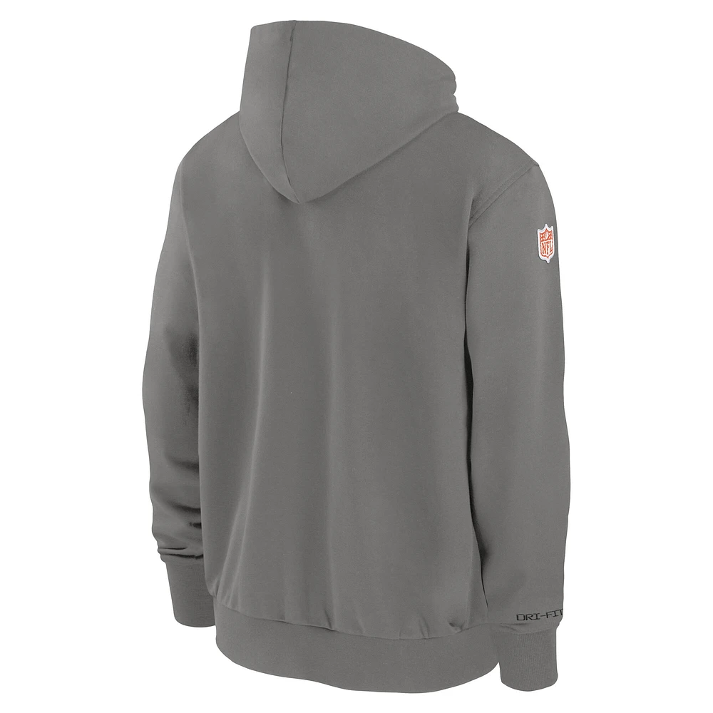Men's Nike  Pewter Cincinnati Bengals Player Full-Zip Performance Hoodie
