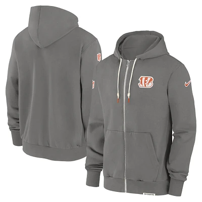 Men's Nike  Pewter Cincinnati Bengals Player Full-Zip Performance Hoodie