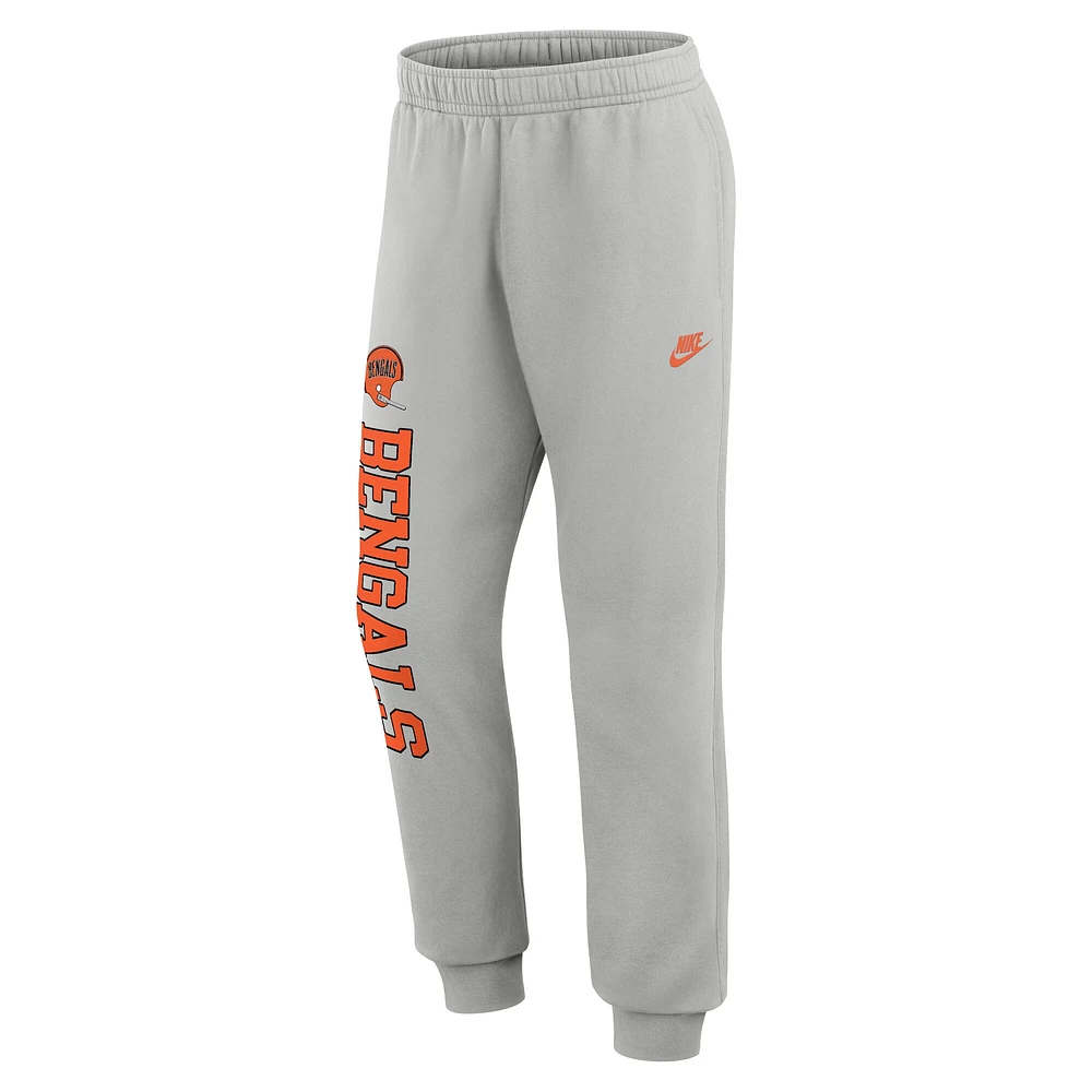 Men's Nike Silver Cincinnati Bengals Rewind Club Fleece Joggers