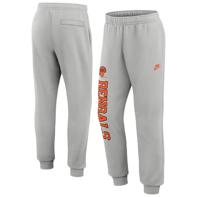 Men's Nike Silver Cincinnati Bengals Rewind Club Fleece Joggers