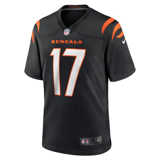 Maillot de match joueur Nike Stanley Morgan noir des Bengals Cincinnati pour hommes