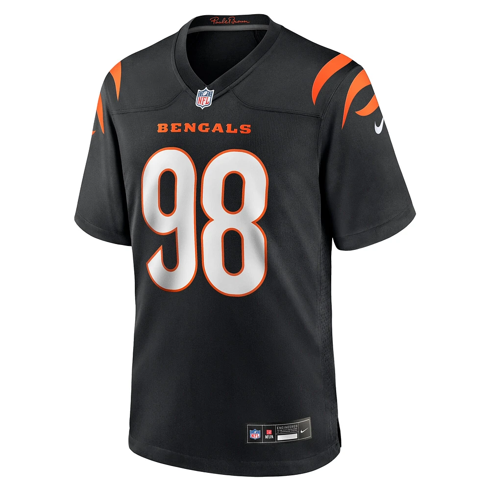 Maillot Nike Tedarrell Slaton Jr. pour homme, noir, équipe des Bengals de Cincinnati