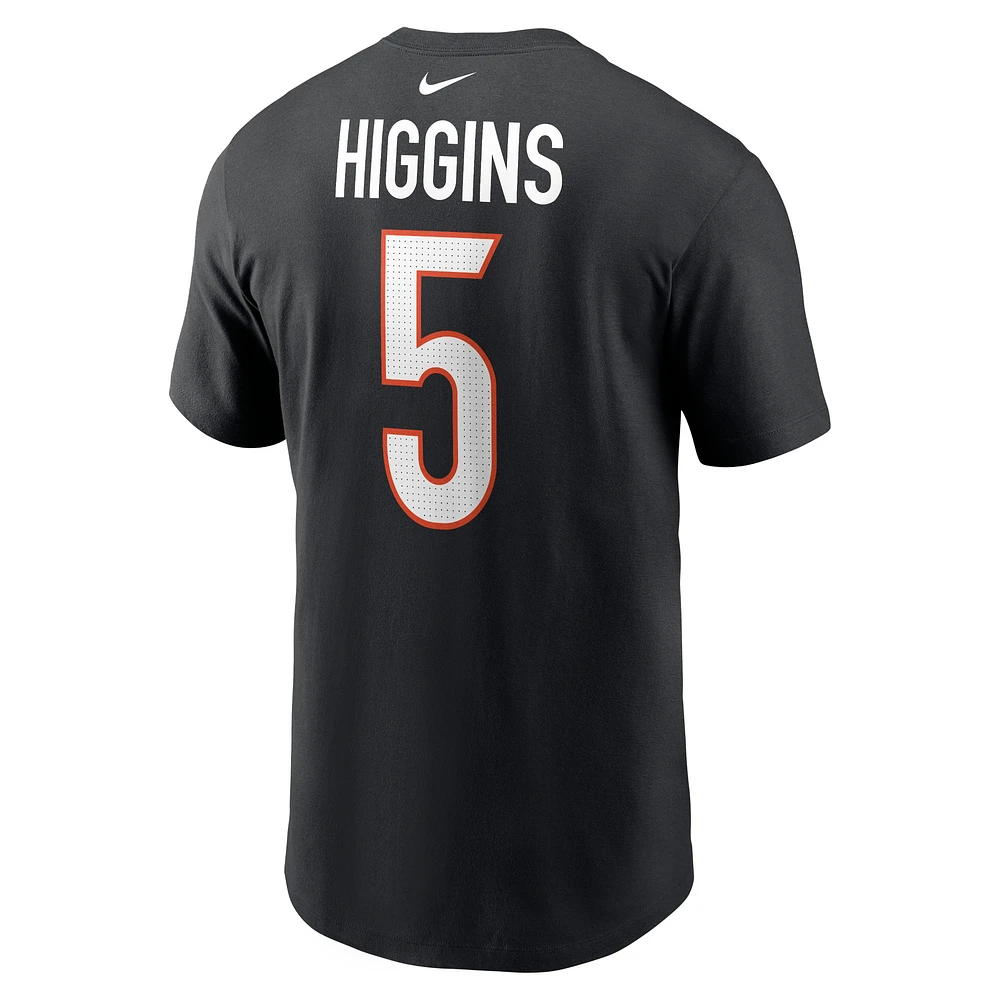 T-shirt avec nom et numéro du joueur des Bengals de Cincinnati Nike Tee Higgins pour homme, noir